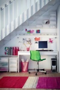 Home office under the stairs
