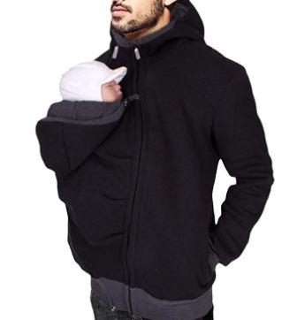 mom and baby hoodie carrier