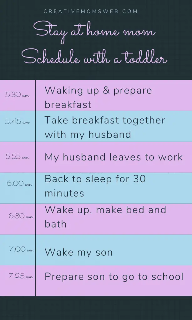 Stay at home mom schedule for a toddler