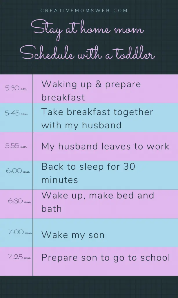 Stay at home mom schedule for a toddler