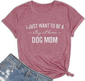 Astanfy Dog Mom Shirt for Women Fun