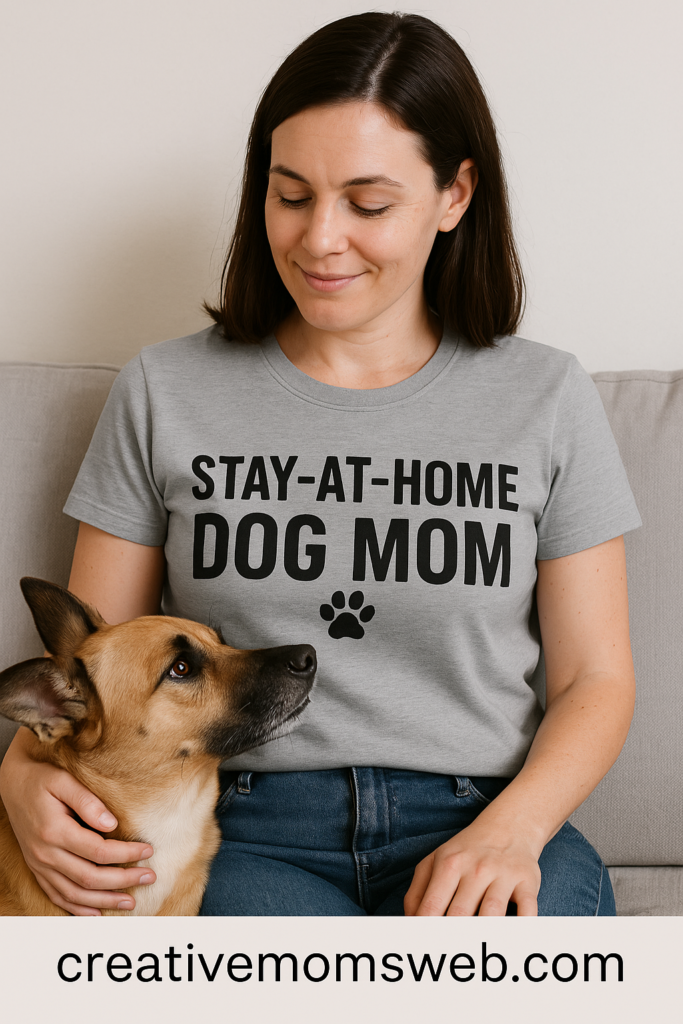 Stay-at-Home Dog Mom Tee for Cozy Everyday Wear