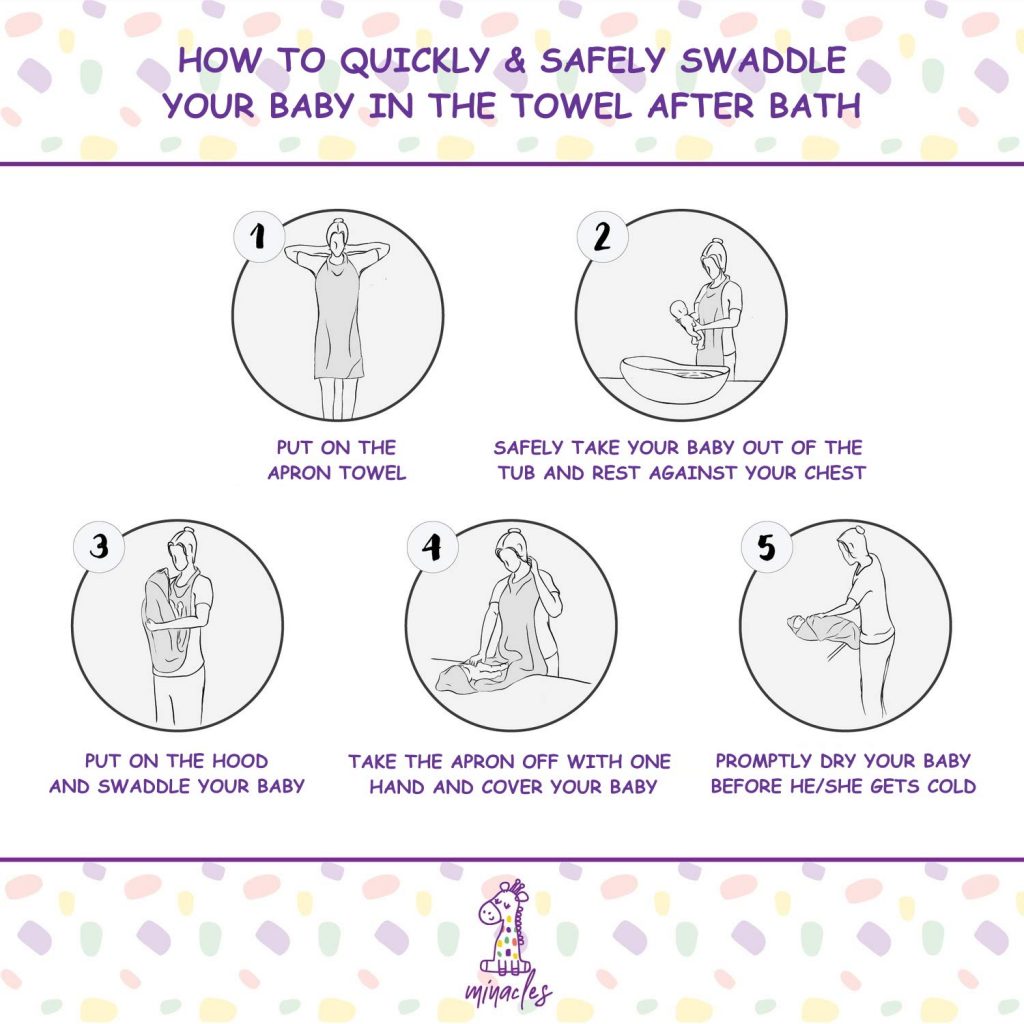 How to use baby bath apron towel