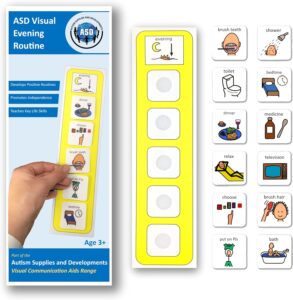 Autism Supplies and Developments Plastic Visual ASD Evening Routine (Picture Communication Symbols PCS)