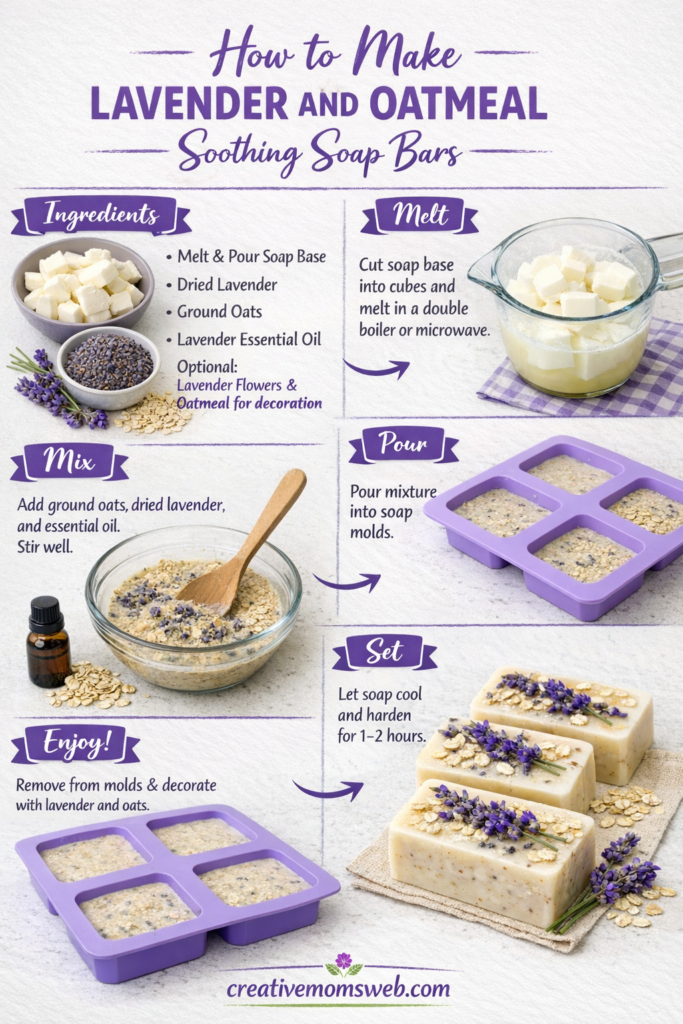 DIY Lavender & Oatmeal Soap Bars for Soothing Skin